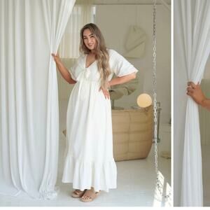 NEW Women's Dani Marie Tara Dress 14 White Bow Peekaboo Front Bridal Wedding